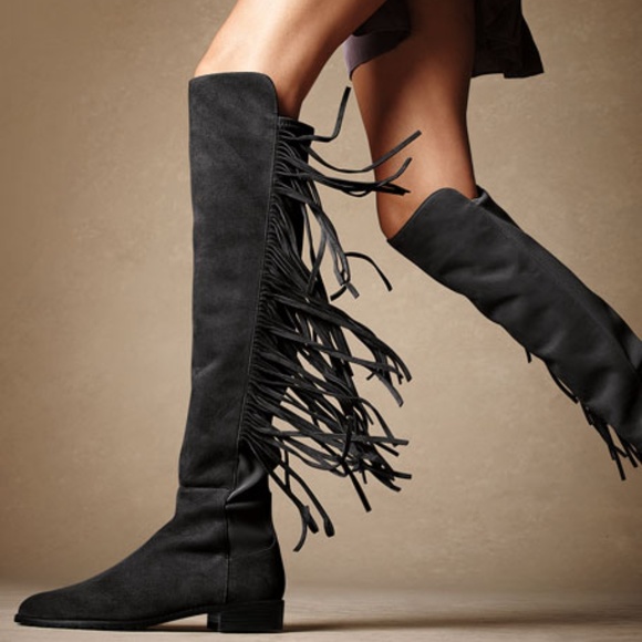 Stuart Weitzman Shoes - STUART WEITZMAN Mane Over the Knee Fringe Boots